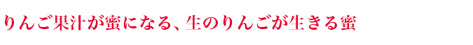 りんご果汁が蜜になる、生のりんごが生きる蜜
